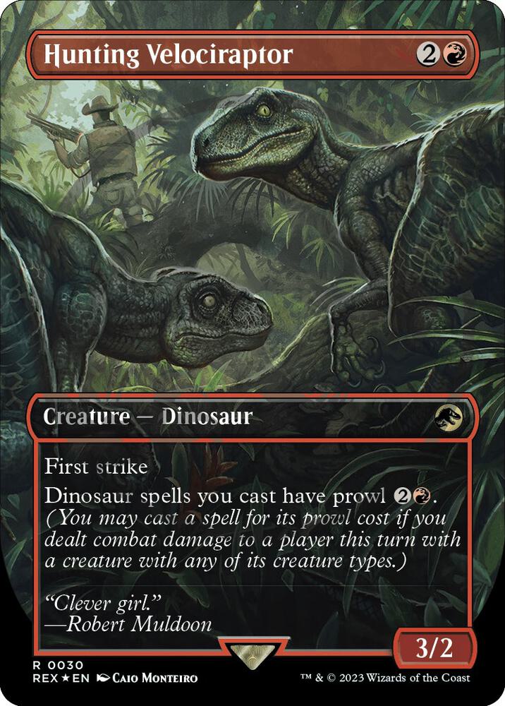 Hunting Velociraptor (Emblem) (Borderless) [Jurassic World Collection Tokens]