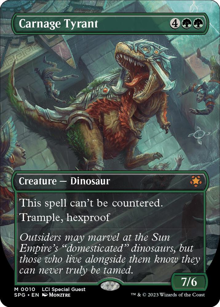 Carnage Tyrant (Borderless) [The Lost Caverns of Ixalan Special Guests]