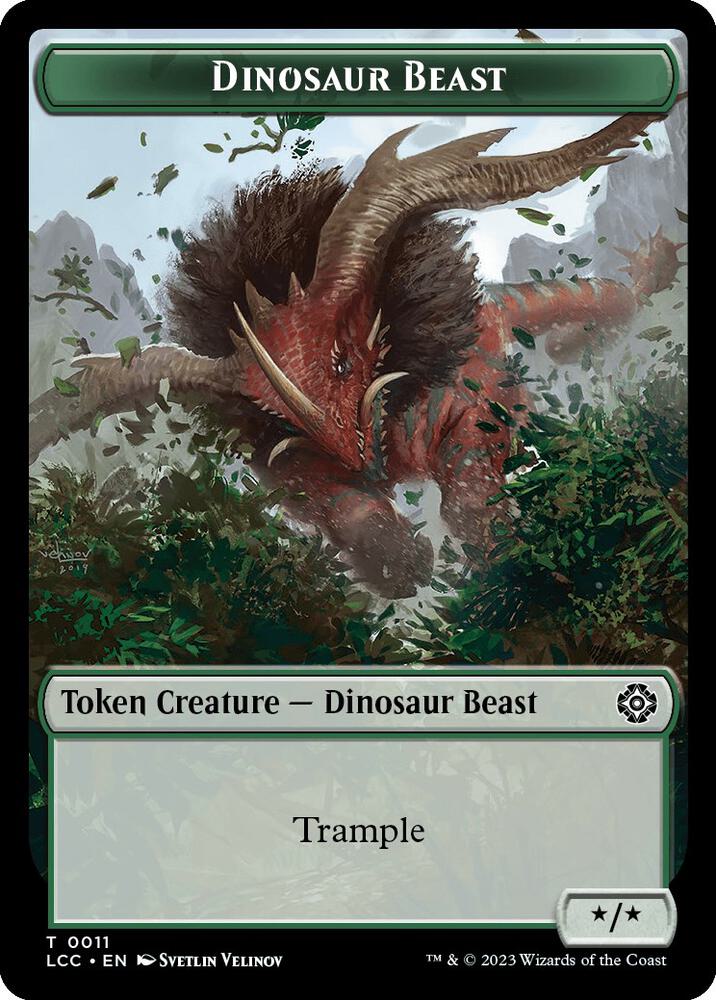 Dinosaur Beast // Dinosaur Double-Sided Token [The Lost Caverns of Ixalan Commander Tokens]