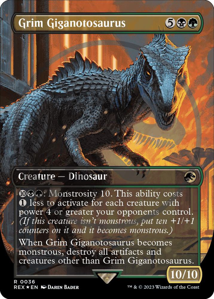Grim Giganotosaurus (Emblem) (Borderless) [Jurassic World Collection Tokens]