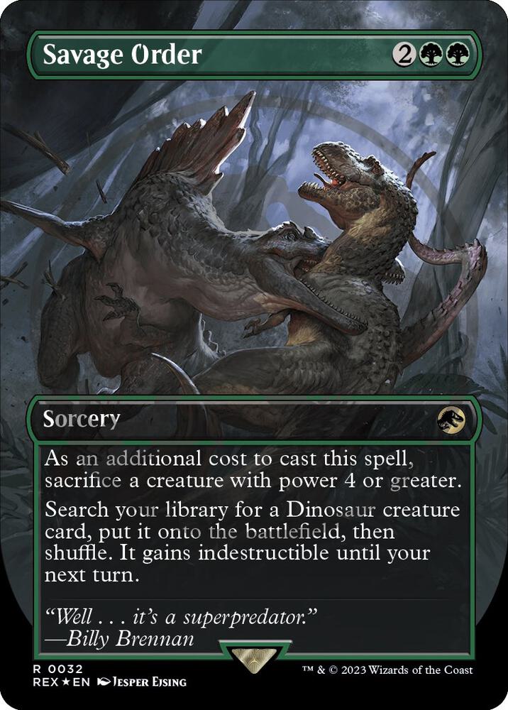 Savage Order (Emblem) (Borderless) [Jurassic World Collection Tokens]