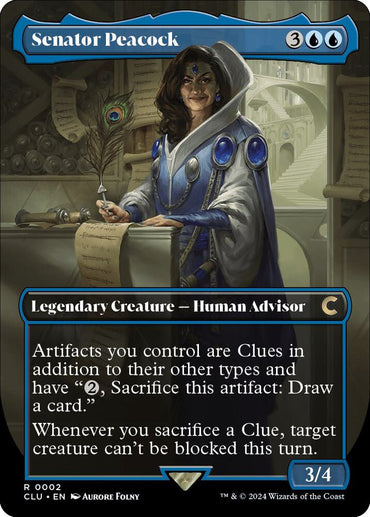 Senator Peacock (Borderless) [Ravnica: Clue Edition]