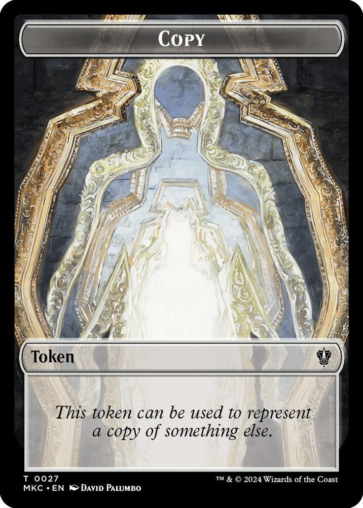 Copy // Zombie Double-Sided Token [Murders at Karlov Manor Commander Tokens]