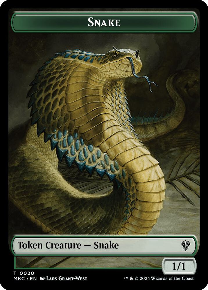 Snake // Morph Double-Sided Token [Murders at Karlov Manor Commander Tokens]