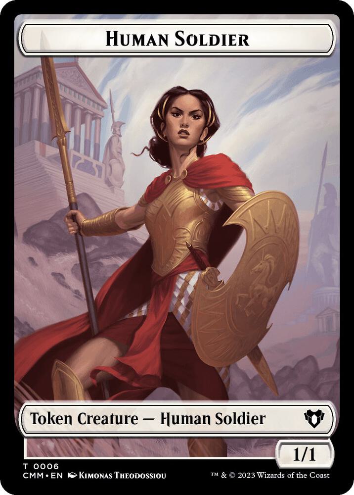 Human Soldier // Elemental (0025) Double-Sided Token [Commander Masters Tokens]