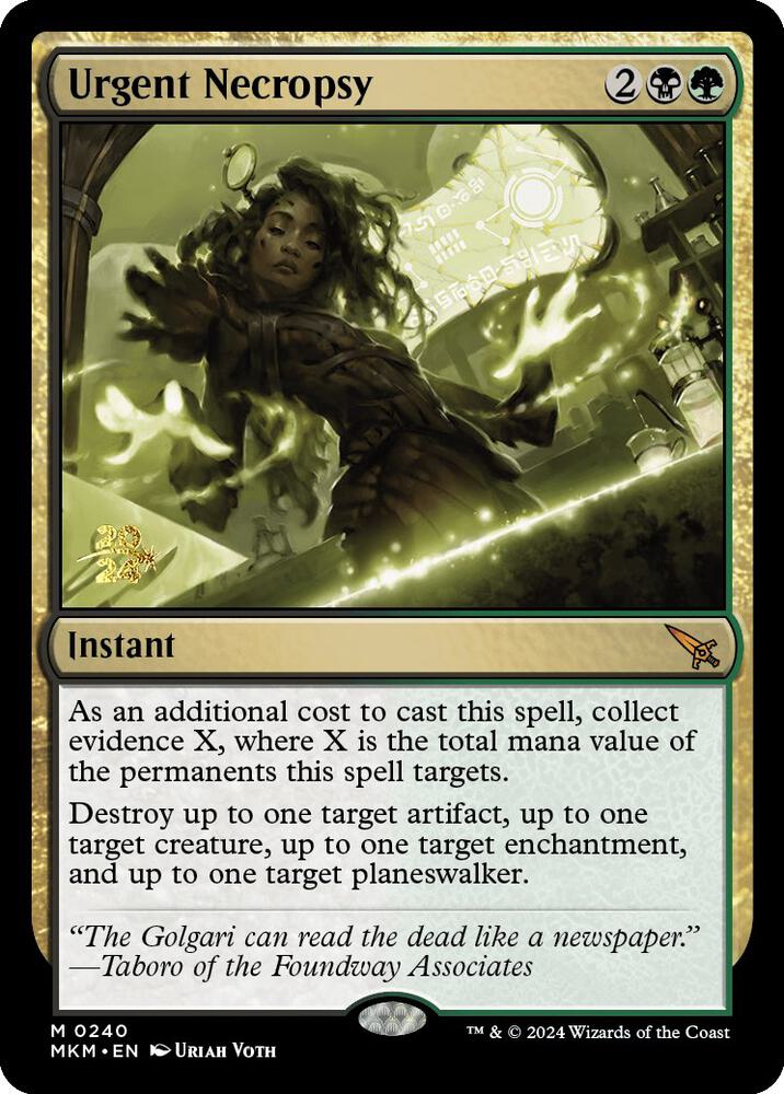 Urgent Necropsy [Murders at Karlov Manor Prerelease Promos]