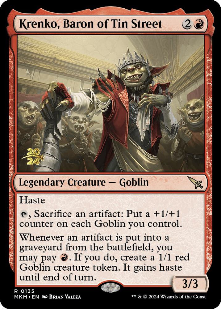 Krenko, Baron of Tin Street [Murders at Karlov Manor Prerelease Promos]