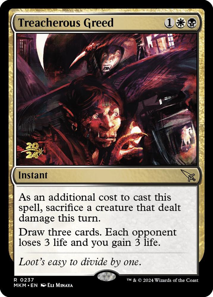 Treacherous Greed [Murders at Karlov Manor Prerelease Promos]