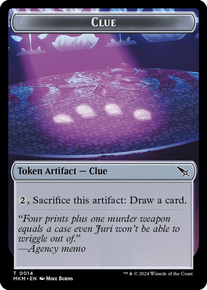 Clue (0014) // A 0041 Double-Sided Token [Murders at Karlov Manor Tokens]