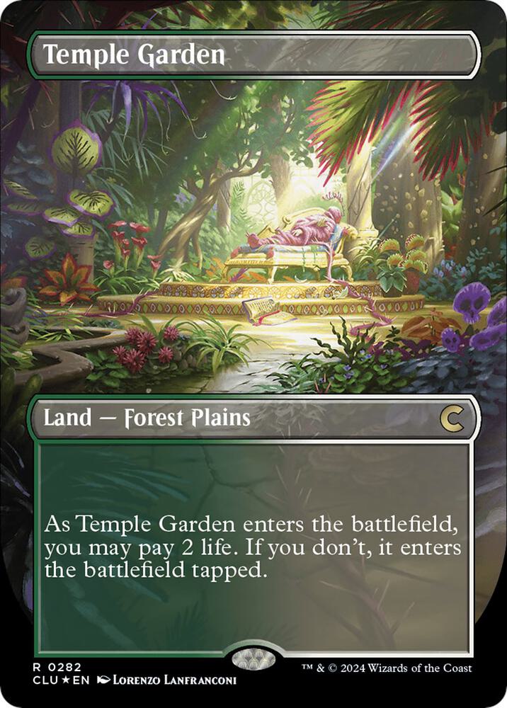 Temple Garden (Borderless) [Ravnica: Clue Edition]