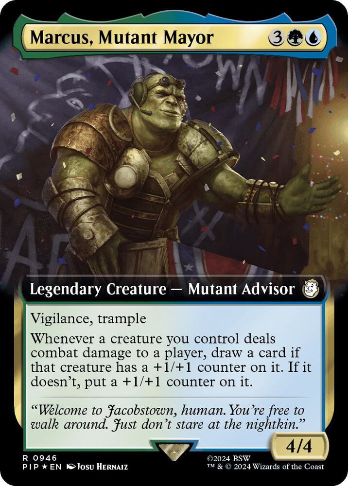 Marcus, Mutant Mayor (Extended Art) (Surge Foil) [Fallout]