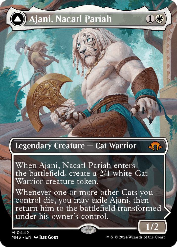 Ajani, Nacatl Pariah // Ajani, Nacatl Avenger (Borderless) [Modern Horizons 3]