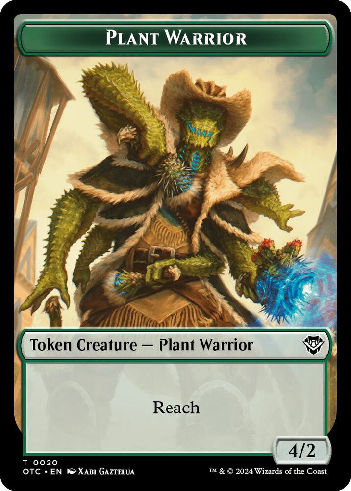 Plant Warrior // Treasure Double-Sided Token [Outlaws of Thunder Junction Commander Tokens]
