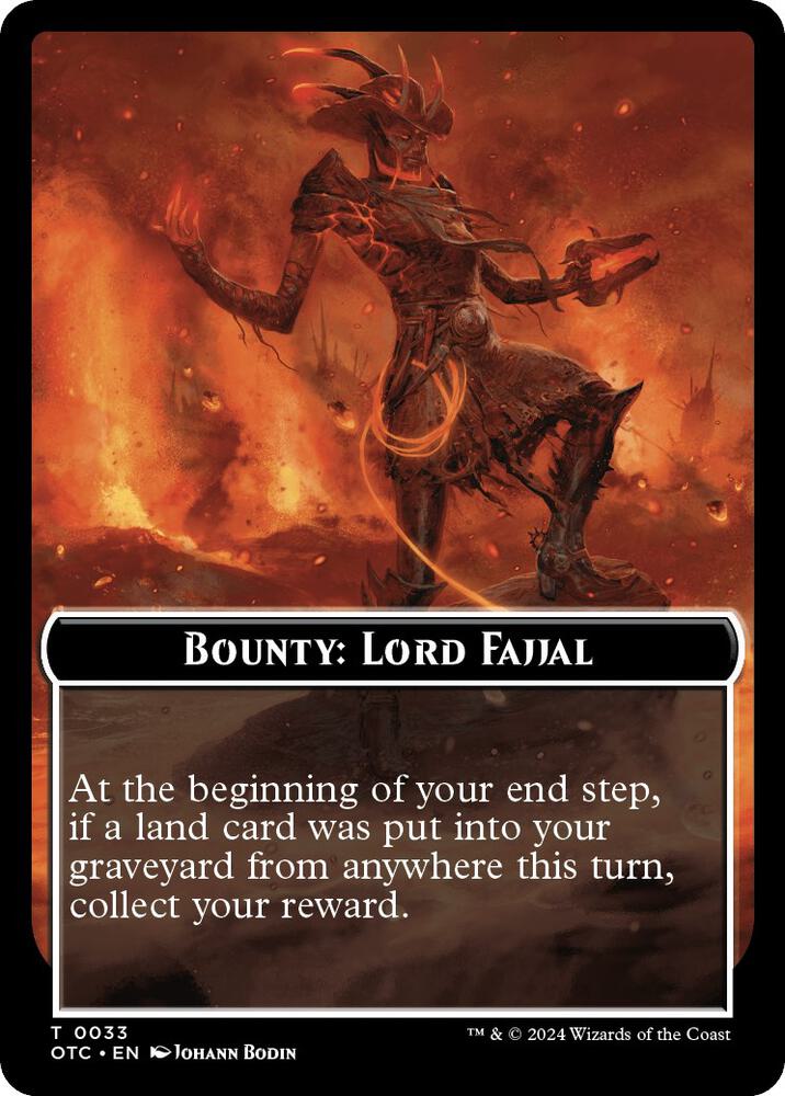 Bounty: Lord Fajjal // Bounty Rules Double-Sided Token [Outlaws of Thunder Junction Commander Tokens]