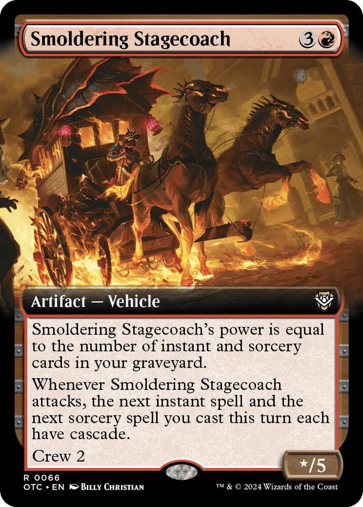Smoldering Stagecoach (Extended Art) [Outlaws of Thunder Junction Commander]