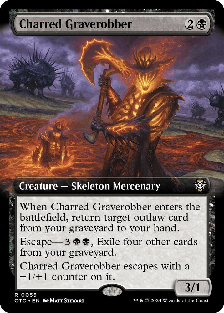 Charred Graverobber (Extended Art) [Outlaws of Thunder Junction Commander]