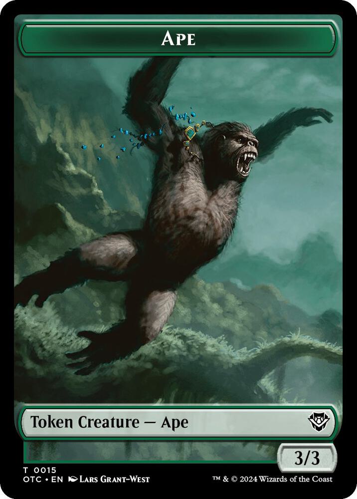 Ape // Shark Double-Sided Token [Outlaws of Thunder Junction Commander Tokens]