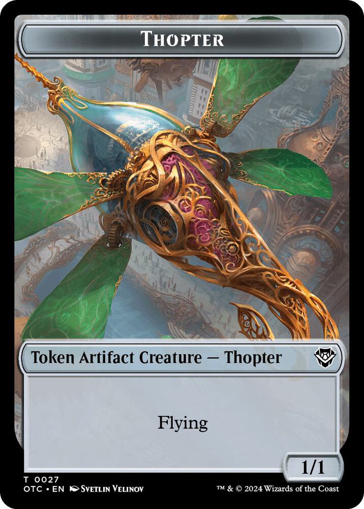 Thopter // Treasure Double-Sided Token [Outlaws of Thunder Junction Commander Tokens]