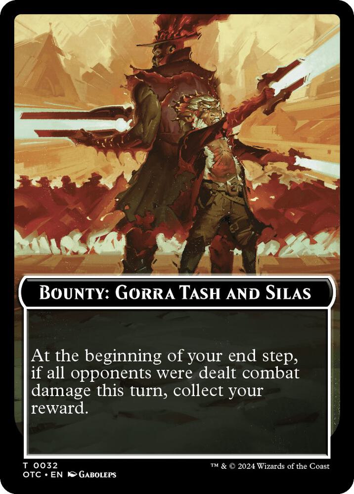 Bounty: Gorra Tash and Silas // Bounty Rules Double-Sided Token [Outlaws of Thunder Junction Commander Tokens]