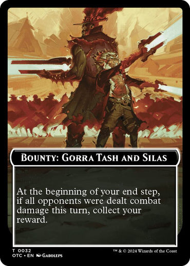 Bounty: Gorra Tash and Silas // Bounty Rules Double-Sided Token [Outlaws of Thunder Junction Commander Tokens]