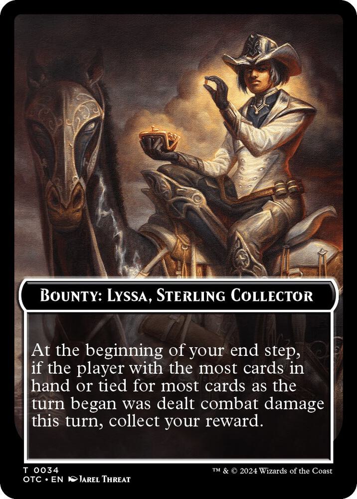 Bounty: Lyssa, Sterling Collector // Bounty Rules Double-Sided Token [Outlaws of Thunder Junction Commander Tokens]