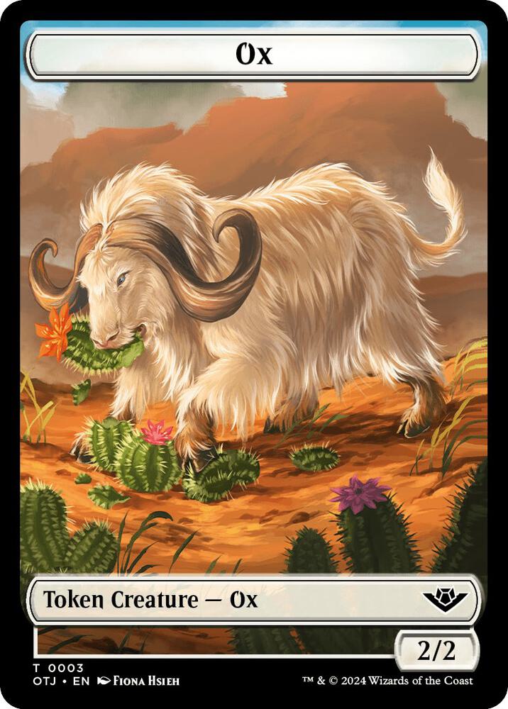 Ox // Plot Double-Sided Token [Outlaws of Thunder Junction Tokens]