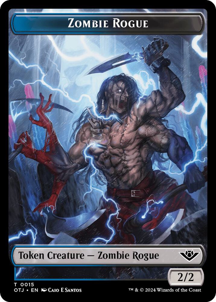 Zombie Rogue // Plot Double-Sided Token [Outlaws of Thunder Junction Tokens]