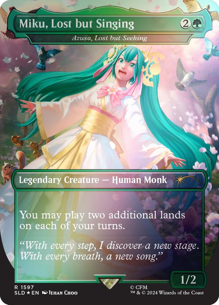 Miku, Lost but Singing - Azusa, Lost but Seeking (Japanese - Rainbow Foil) [Secret Lair Drop Series]