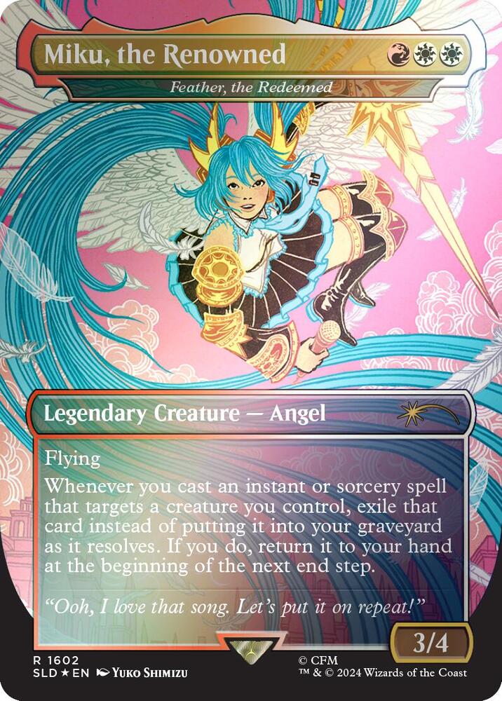 Miku, the Renowned - Feather, the Redeemed (Rainbow Foil) [Secret Lair Drop Series]
