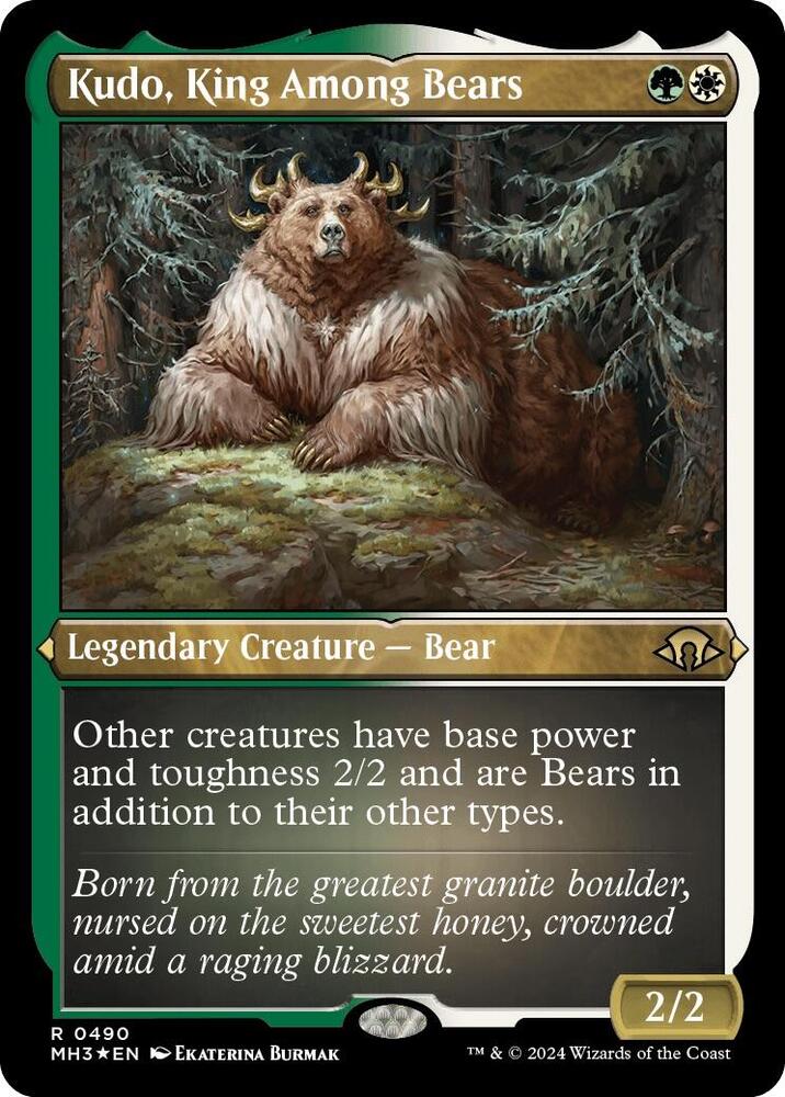 Kudo, King Among Bears (Foil Etched) [Modern Horizons 3]