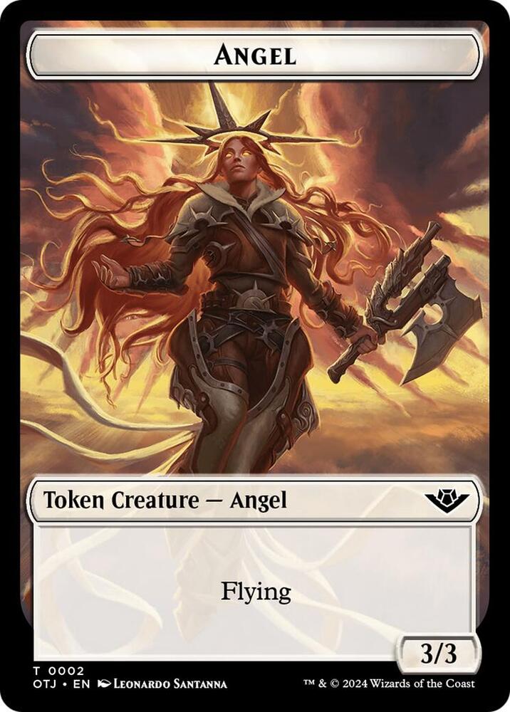 Angel // Plot Double-Sided Token [Outlaws of Thunder Junction Tokens]