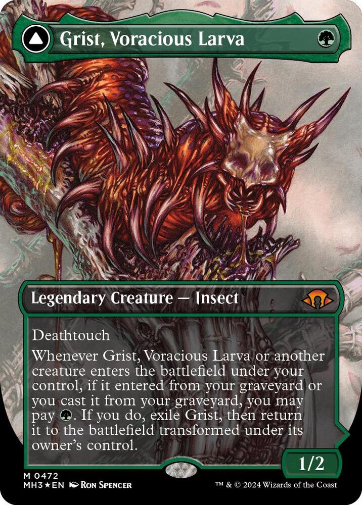 Grist, Voracious Larva // Grist, the Plague Swarm (Borderless) (Textured Foil) [Modern Horizons 3]