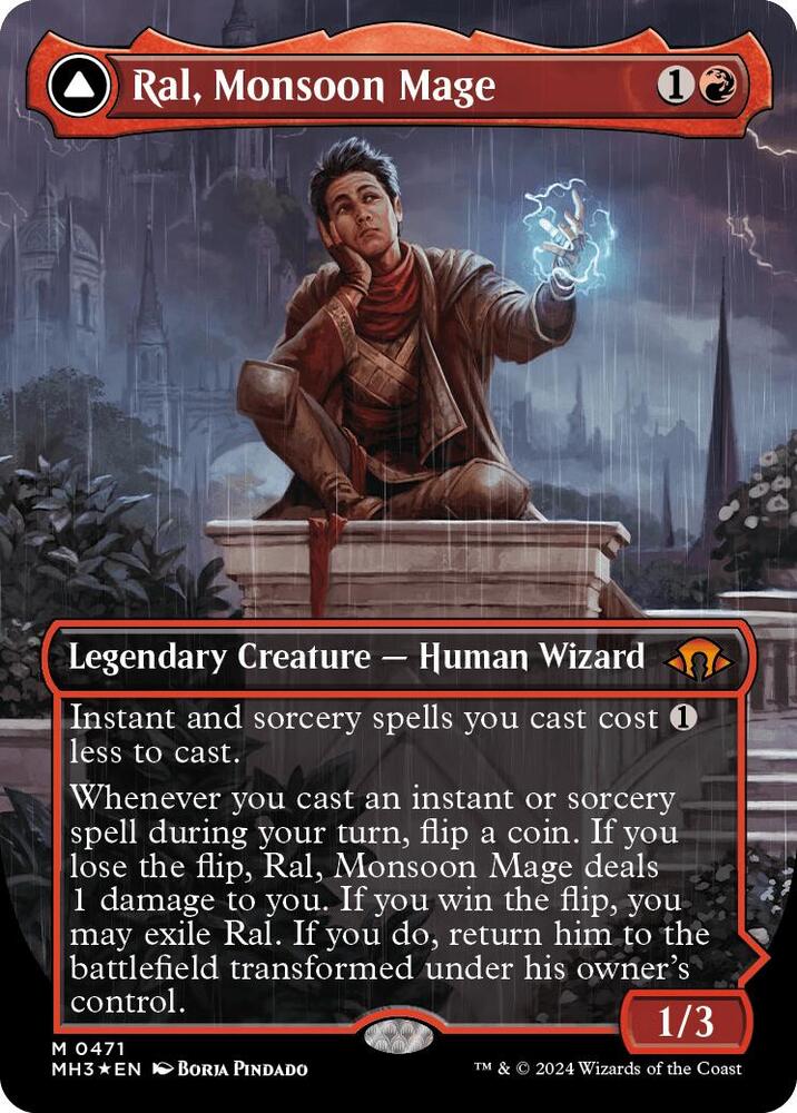 Ral, Monsoon Mage // Ral, Leyline Prodigy (Borderless) (Textured Foil) [Modern Horizons 3]