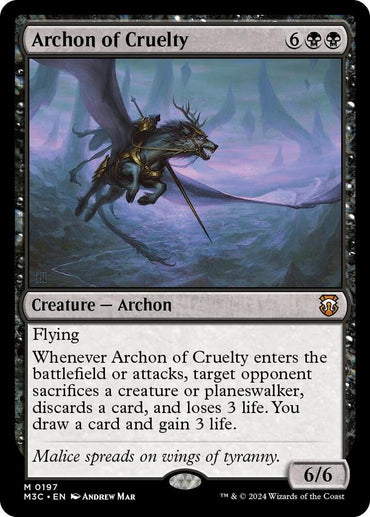 Archon of Cruelty (Ripple Foil) [Modern Horizons 3 Commander]