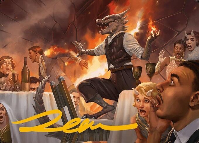 Party Thrasher Art Card (Gold-Stamped Signature) [Modern Horizons 3 Art Series]