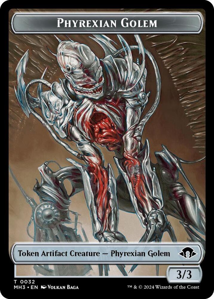 Phyrexian Golem // Energy Reserve Double-Sided Token [Modern Horizons 3 Tokens]