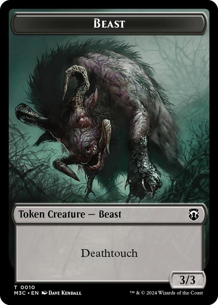 Beast (0010) (Ripple Foil) // Shapeshifter (0008) Double-Sided Token [Modern Horizons 3 Commander Tokens]