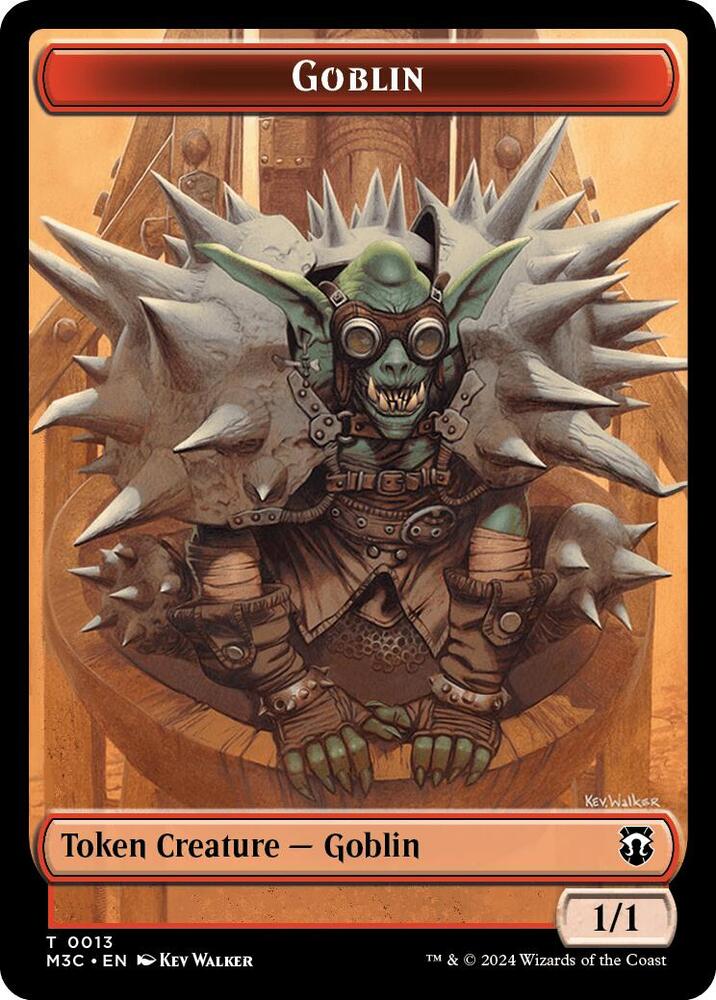 Goblin (Ripple Foil) // Tarmogoyf Double-Sided Token [Modern Horizons 3 Commander Tokens]