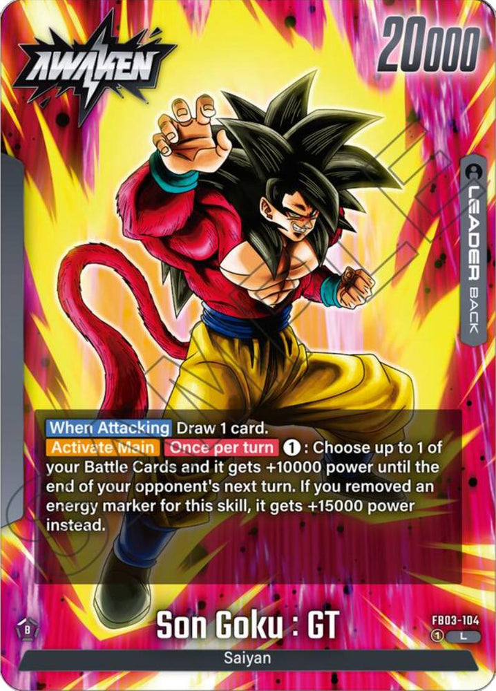 dragon ball super card game son goku the awakened power Son Goku : GT (FB03-104) [Raging Roar]