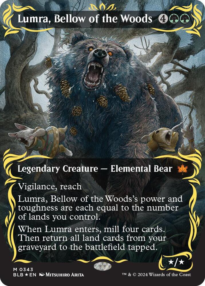 Lumra, Bellow of the Woods (Borderless) (Raised Foil) [Bloomburrow]