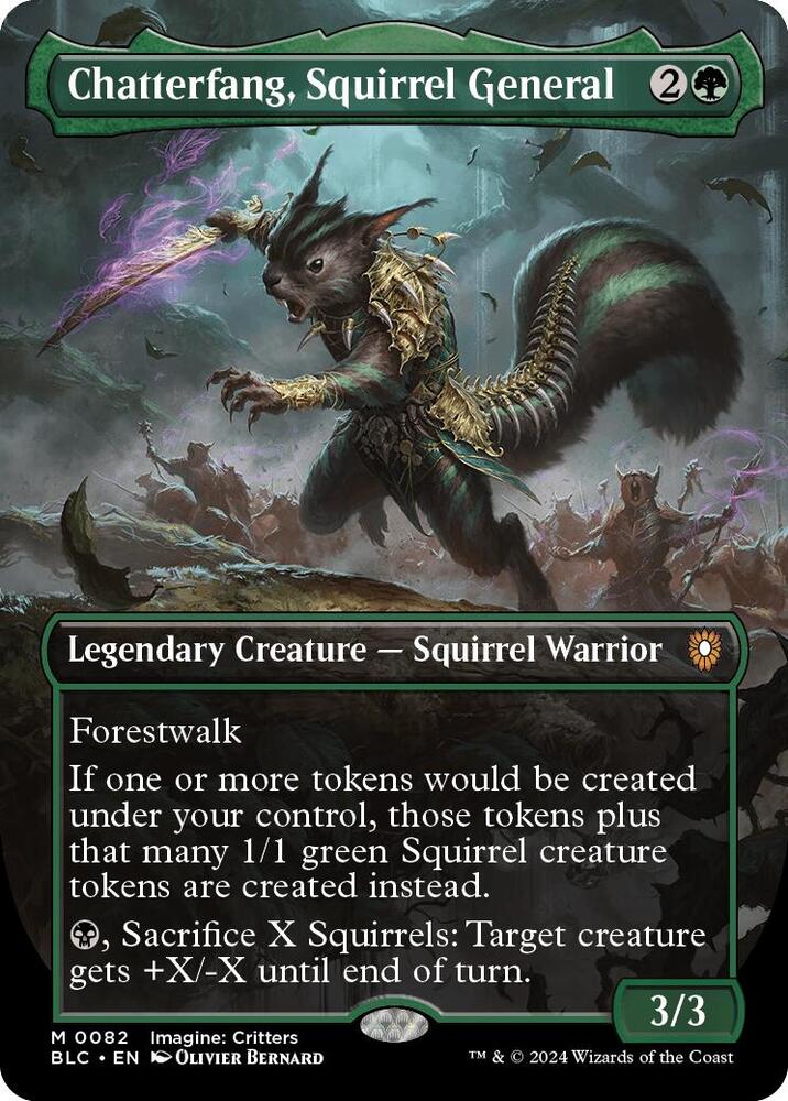 Chatterfang, Squirrel General (Borderless) [Bloomburrow Commander]