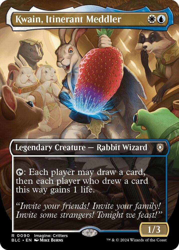 Kwain, Itinerant Meddler (Borderless) [Bloomburrow Commander]