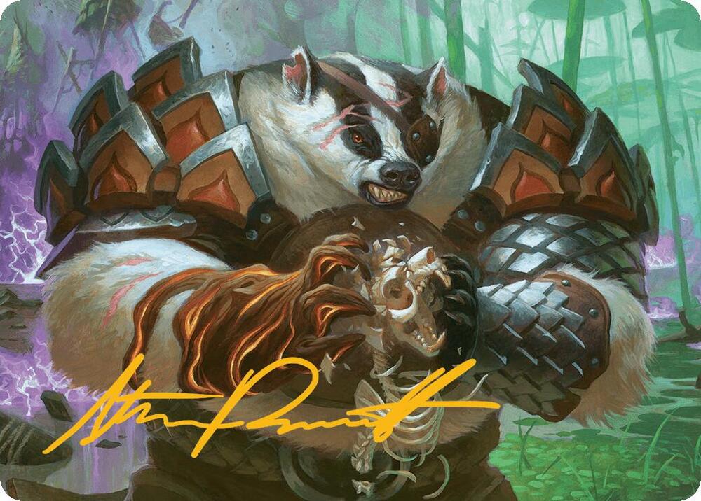 Hugs, Grisly Guardian Art Card (Gold-Stamped Signature) [Bloomburrow Art Series]