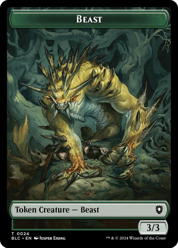 Beast (024) // Treasure Double-Sided Token [Bloomburrow Commander Tokens]