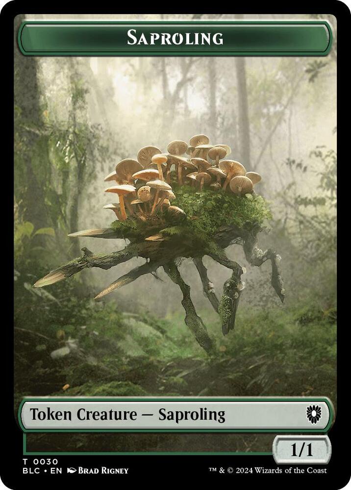Saproling // Treasure Double-Sided Token [Bloomburrow Commander Tokens]