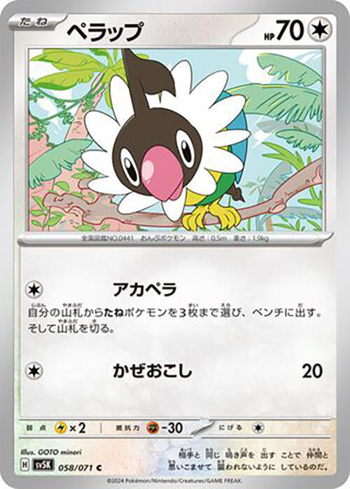 Chatot - 058/071 (058/071) [SV5K: Wild Force] (Japanese)