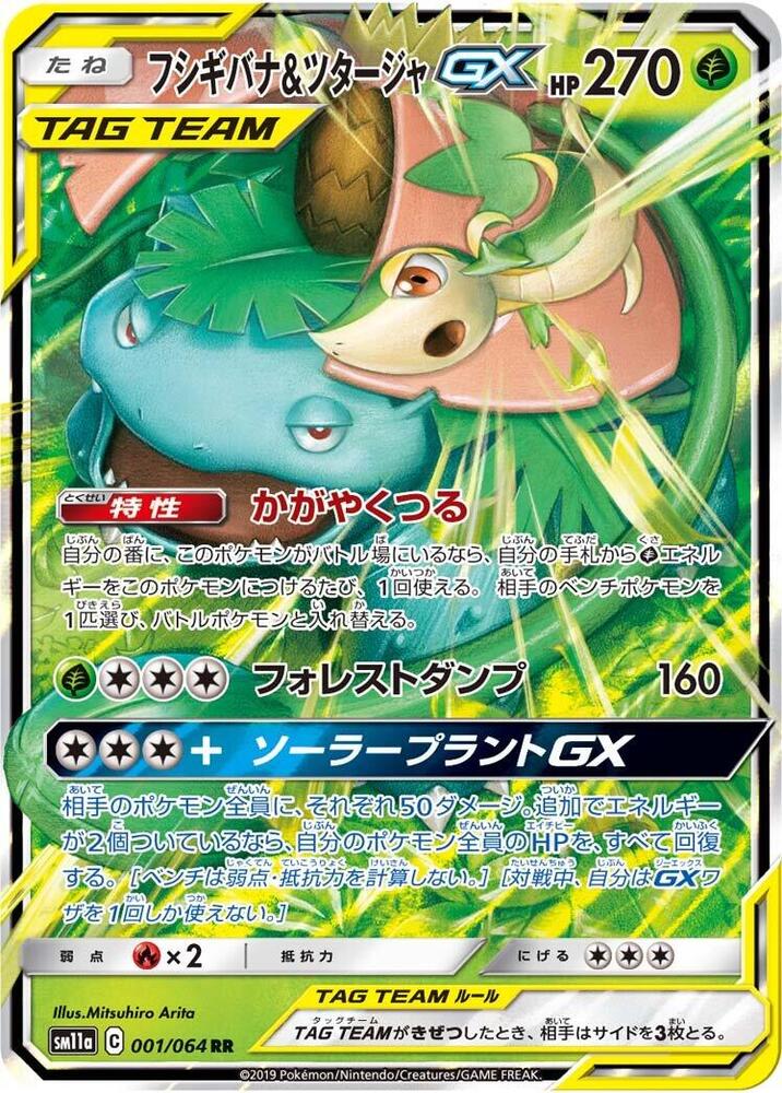 Venusaur & Snivy GX - 001/064 (001/064) [SM11a: Remix Bout] (Japanese)