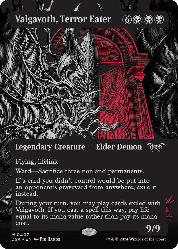 Valgavoth, Terror Eater (Showcase) (Textured) [Duskmourn: House of Horror]