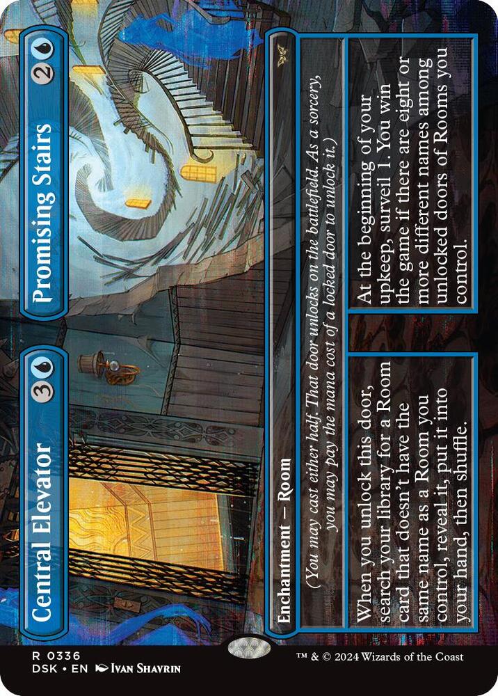 Central Elevator // Promising Stairs (Borderless) [Duskmourn: House of Horror]