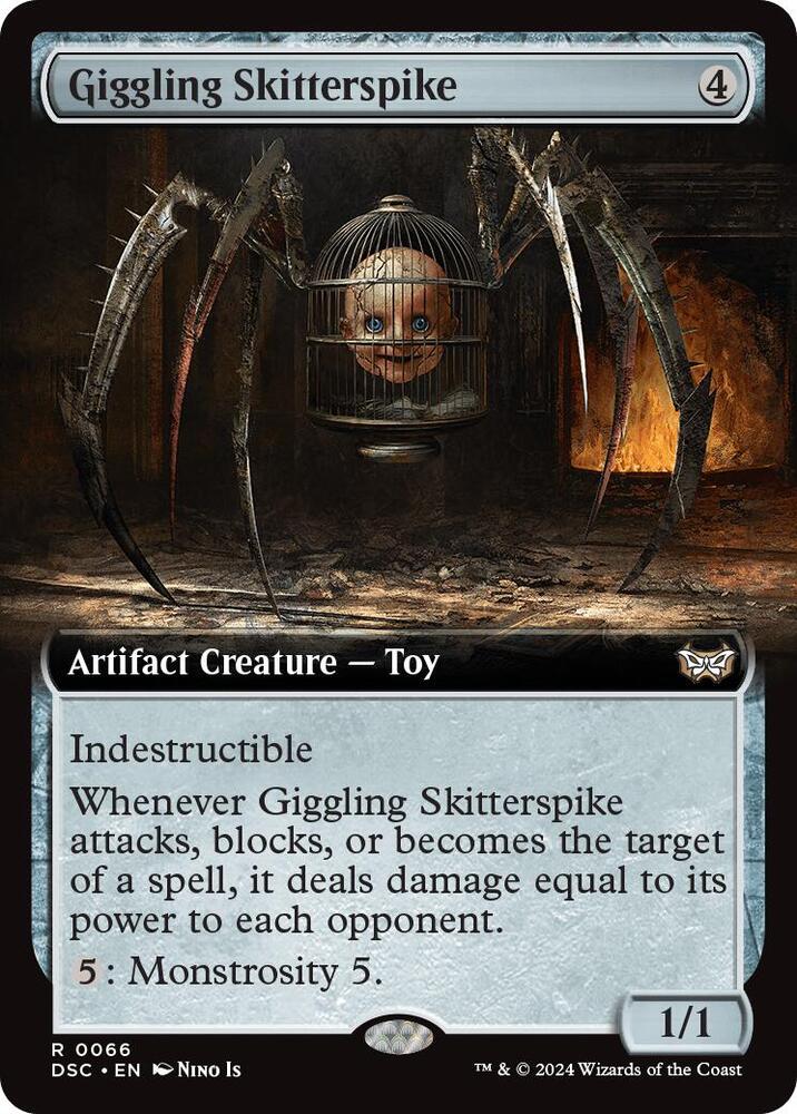 Giggling Skitterspike (Extended Art) [Duskmourn: House of Horror Commander]